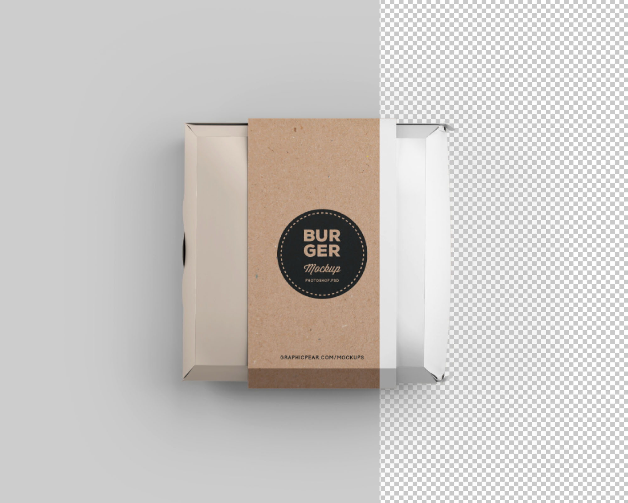 汉堡包装盒设计效果图样机模板 Burger Box Package Mockup插图(1)