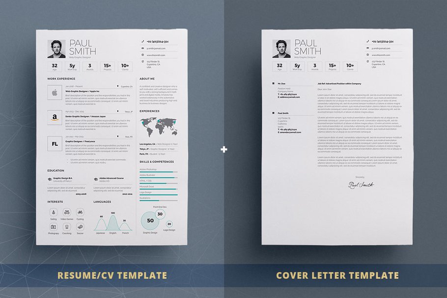 信息图表类型简历模板 Infographic Resume/Cv Template Vol.6插图(2)