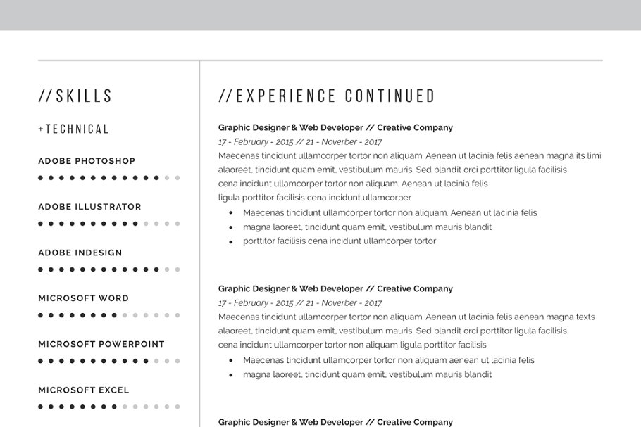 清新简约专业个人简历电子简历模板 Clean Professional Resume Template插图5