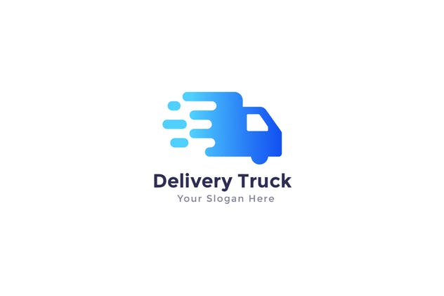快递物流运输行业品牌Logo模板 Fast Delivery Truck Logo Template插图2