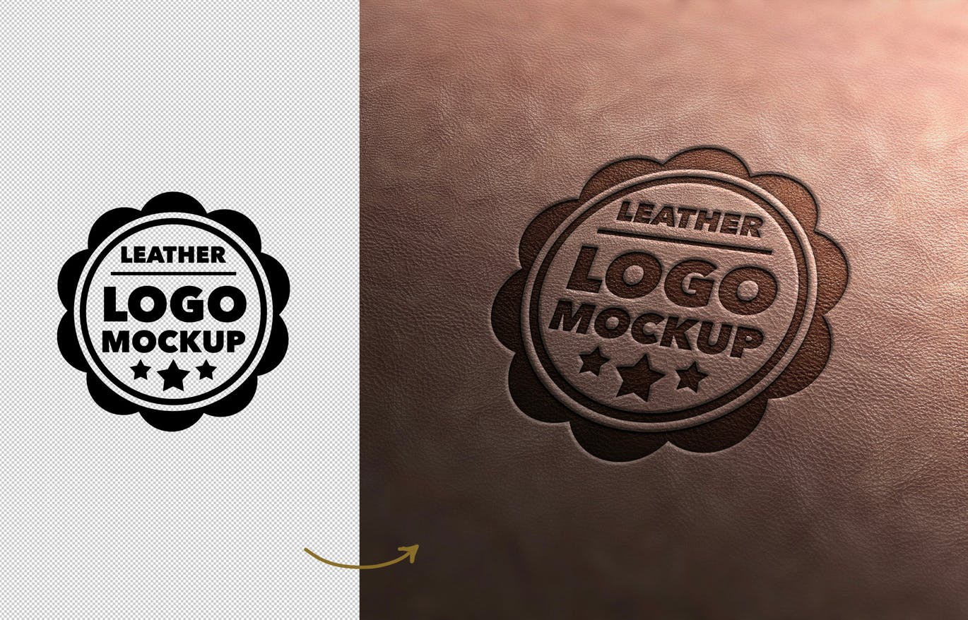 Logo品牌商标真皮印章效果样机v3 Leather Stamp Mockup Vol.3插图1