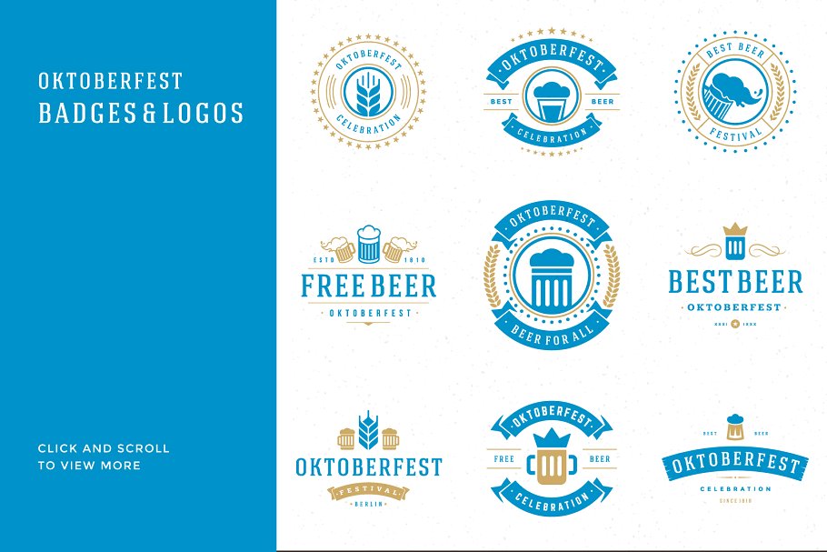 啤酒节主题Logo徽标模板/设计元素 Oktoberfest big bundle插图(17)