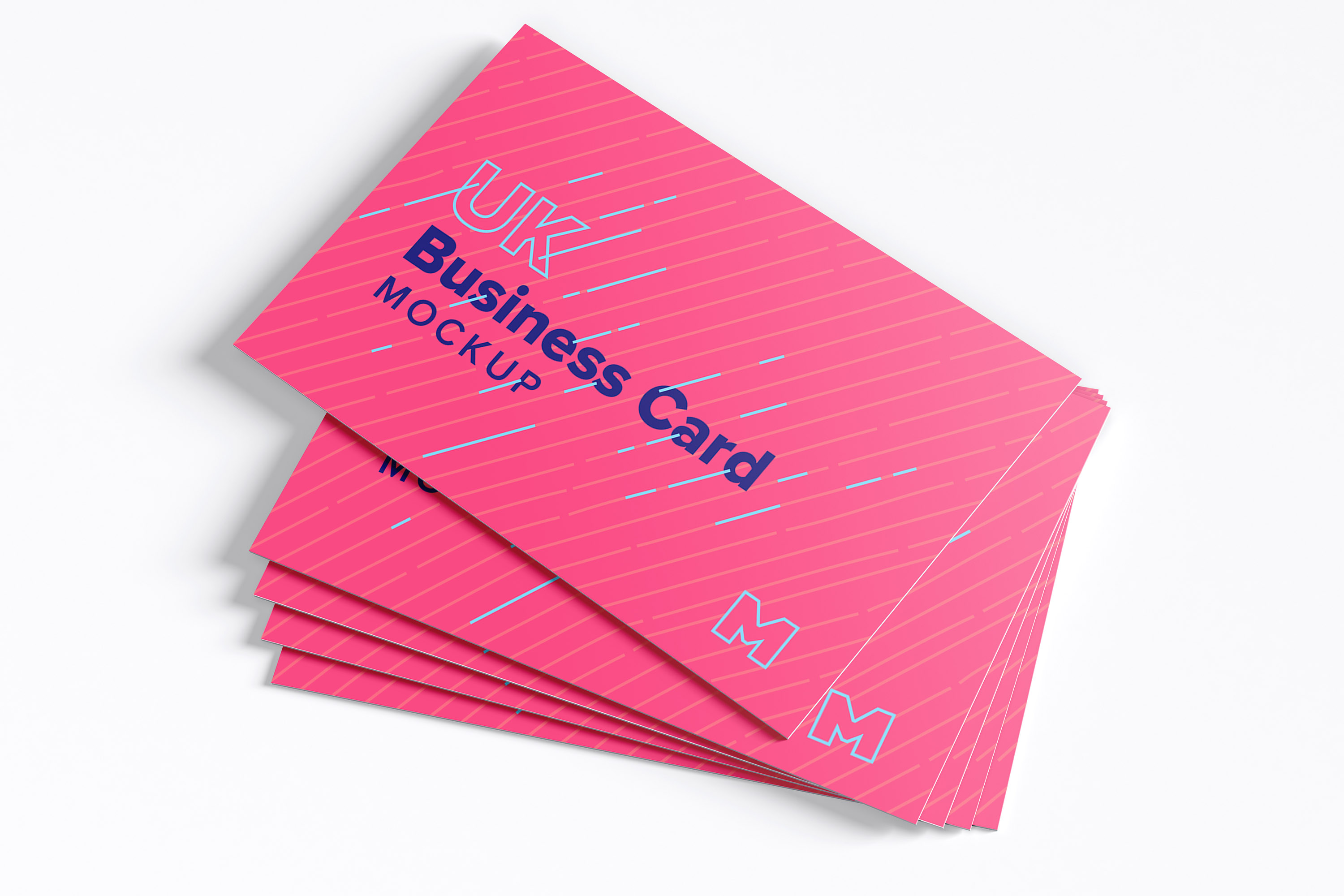 UK标准规格企业名片印刷效果图样机02 UK Business Cards Mockup 02插图