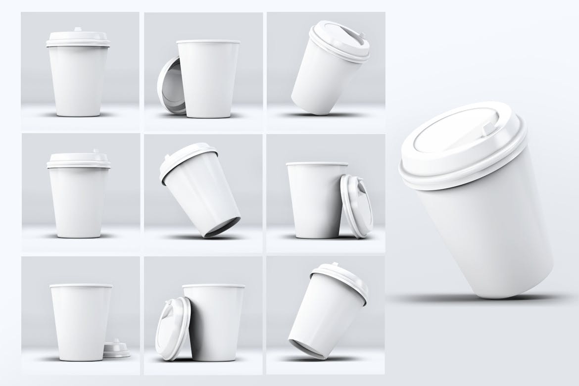 一次性咖啡纸杯外观设计样机v1 Coffee Cup Mock-Up V.1插图(2)