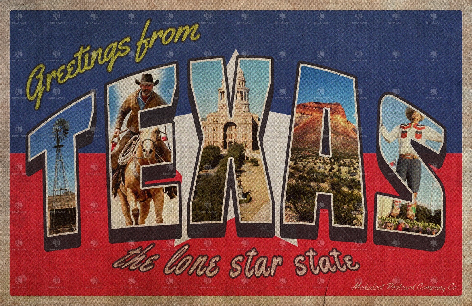 复古贺卡明信片设计模板 Vintage Greetings Postcard Generator插图1