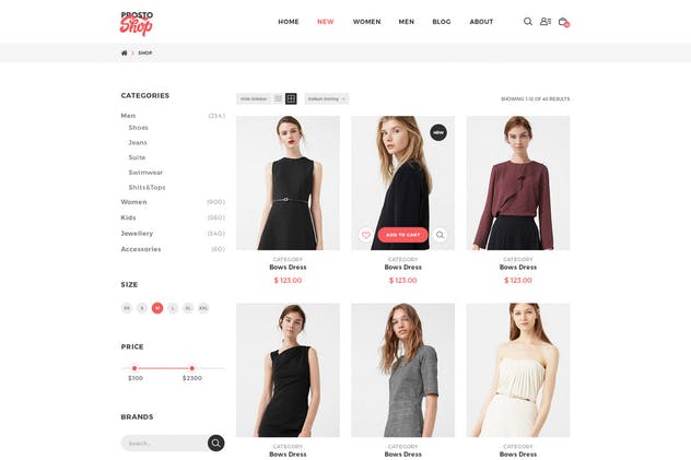 高端大气时尚品牌服装电商外贸网站设计PSD模板 Prosto Shop – E-Commerce PSD Kit插图(3)