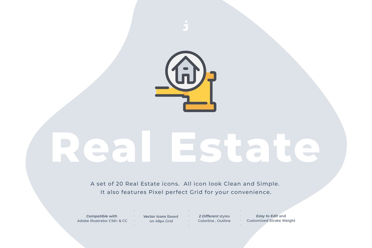 20枚房地产主题矢量图标合集 20 Real Estate icon set插图
