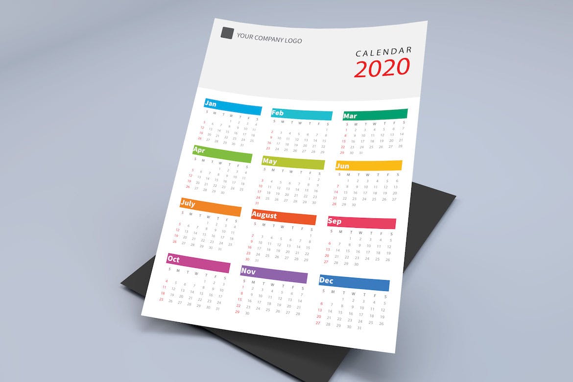 极简主义风格2020年历日历设计模板 Creative Calendar Pro 2020插图(4)