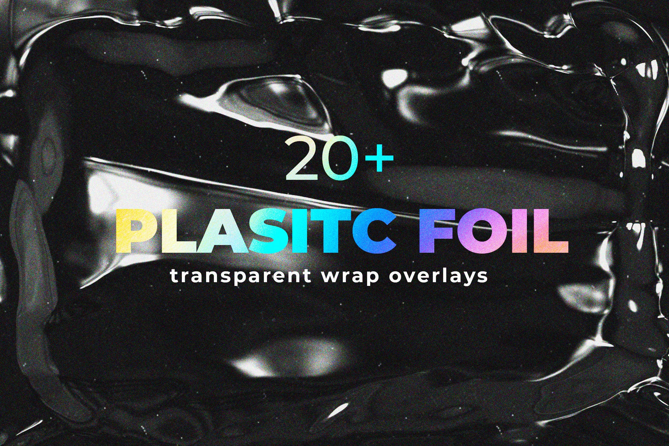 塑料伸缩膜包装效果图PSD分层模板 Plastic Foil Wrap Overlays插图
