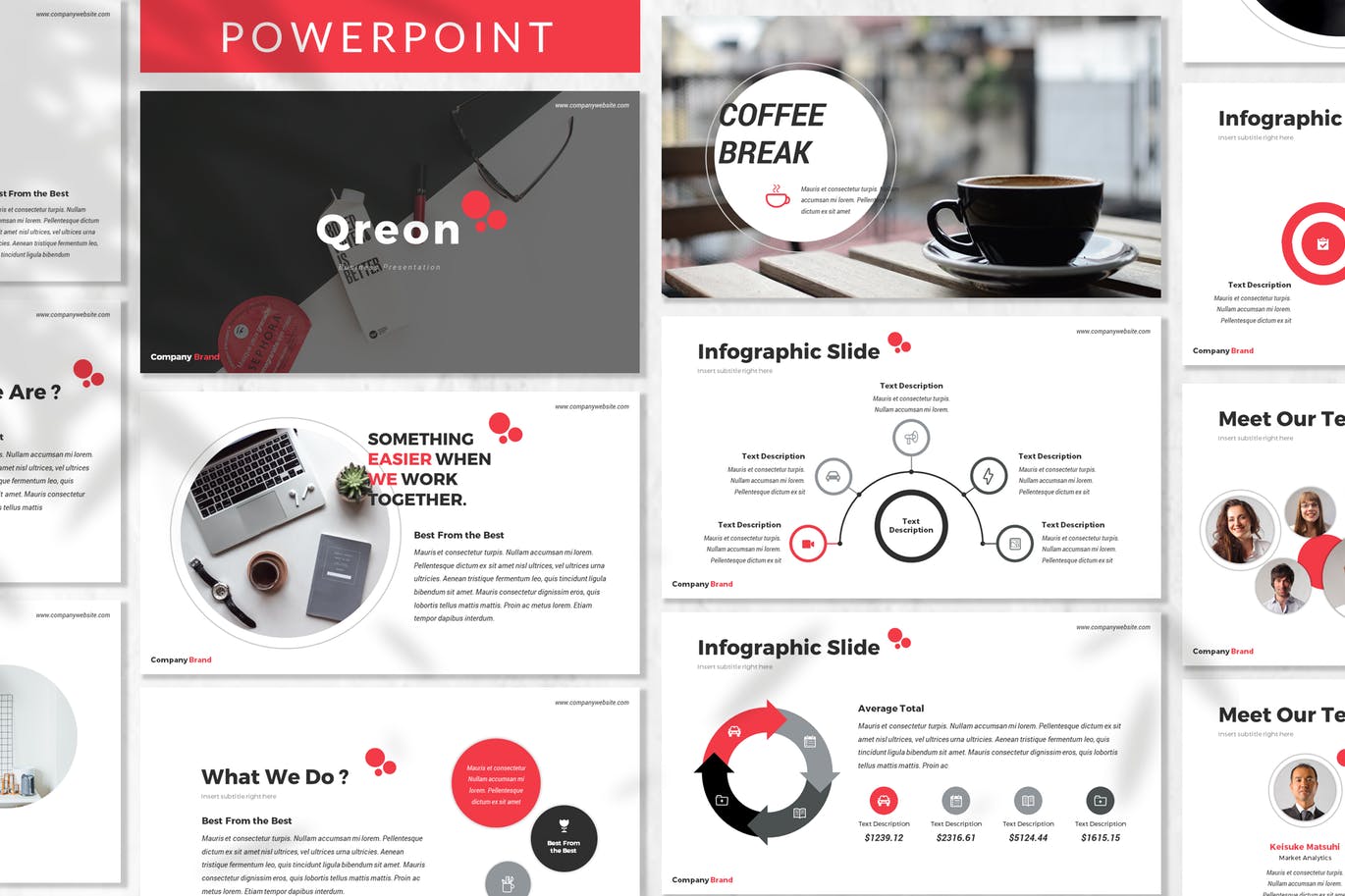 经典简约公司简介PPT幻灯片模板 Qreon – Business Powerpoint Template插图