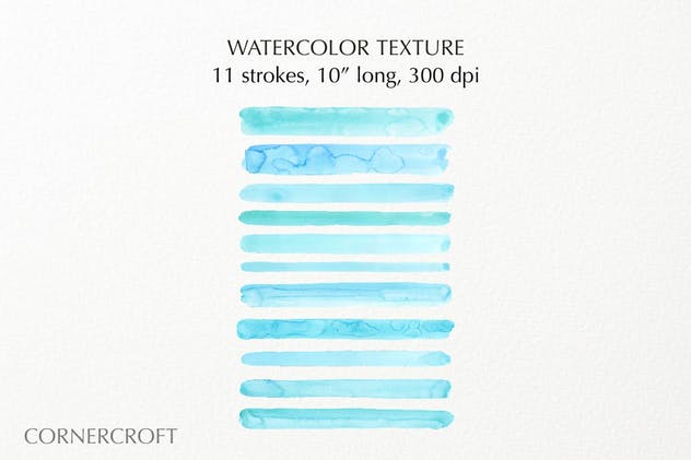 薄荷绿松石水彩背景纹理素材 Watercolor Texture Mint插图(3)