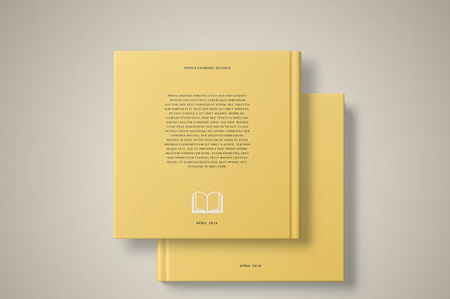 精装硬封面方形书展示样机模板 Hard Cover Square Book Mockup – Set 2插图(5)