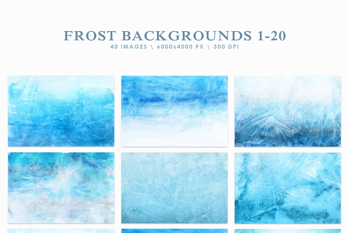 弗罗斯特蓝色冰霜水彩背景插图1