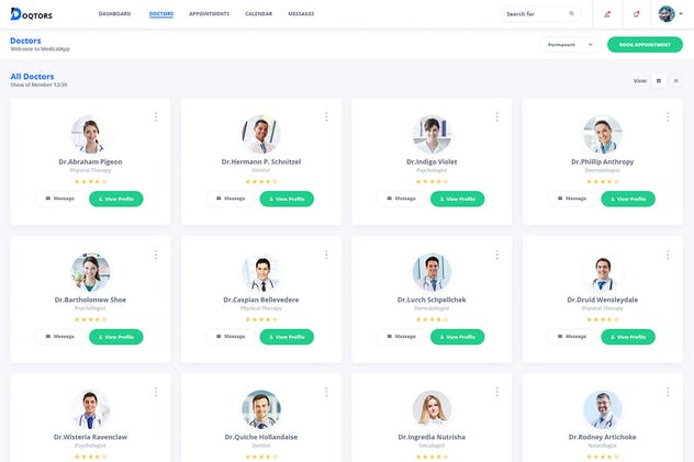 医疗医院管理系统后台仪表盘UI套件 Doqtors – Medical Admin Dashboard UI Kit插图(2)