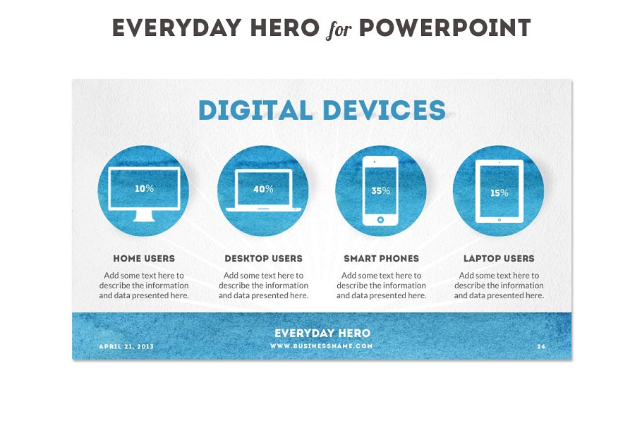 项目融资主题幻灯片模板 Everyday Hero Powerpoint HD Template插图(4)