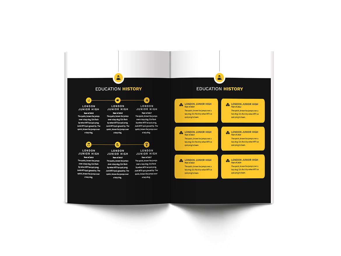A4尺寸规格个人简历画册设计模板 Atery Resume CV A4 Brochure Template插图(6)