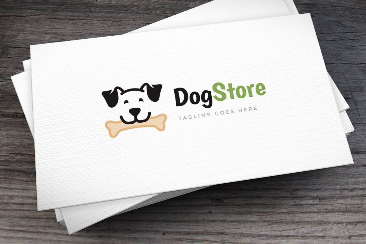 宠物店小狗图形Logo设计模板 Dog Store Logo Template插图