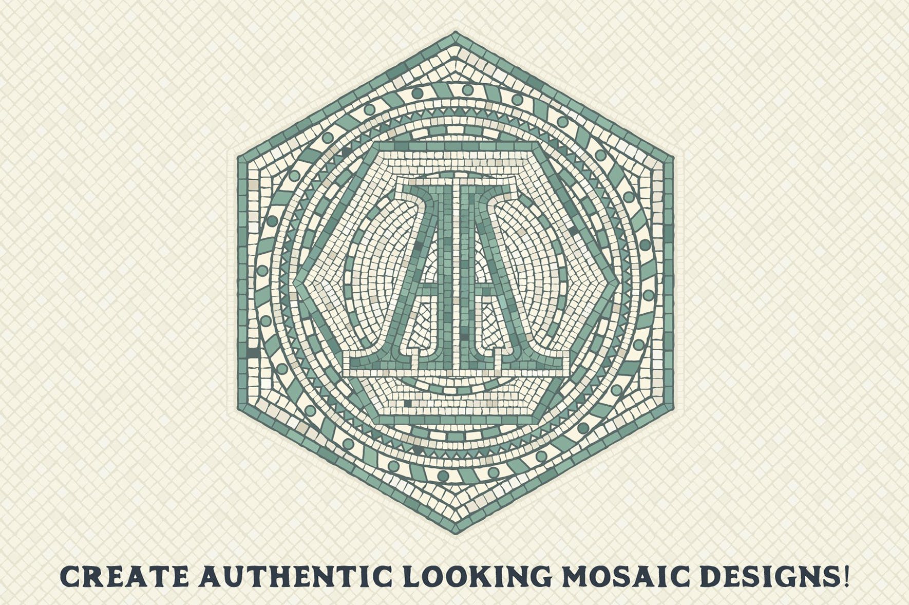 古罗马马赛克瓷砖图案AI笔刷 Mosaic Maker – Brushes & Patterns插图(1)