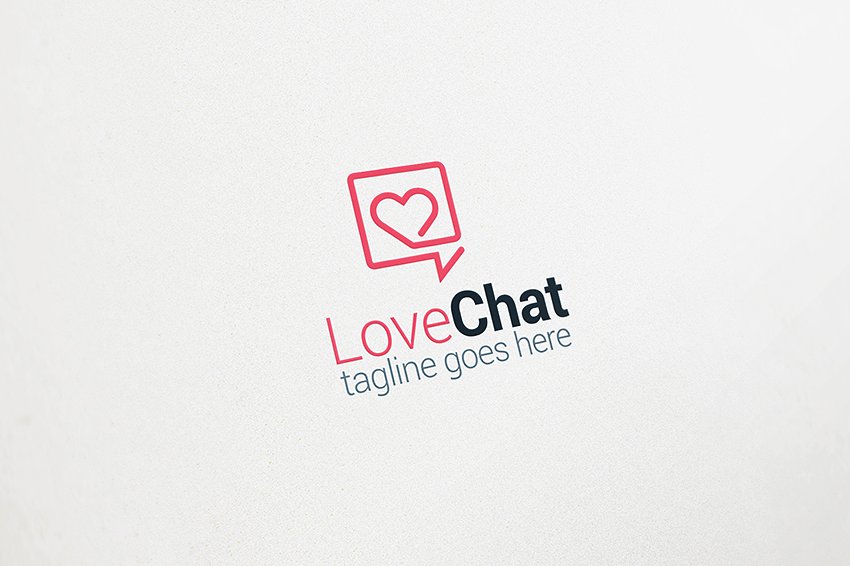 爱情社交主题Logo模板 Love Chat Logo插图