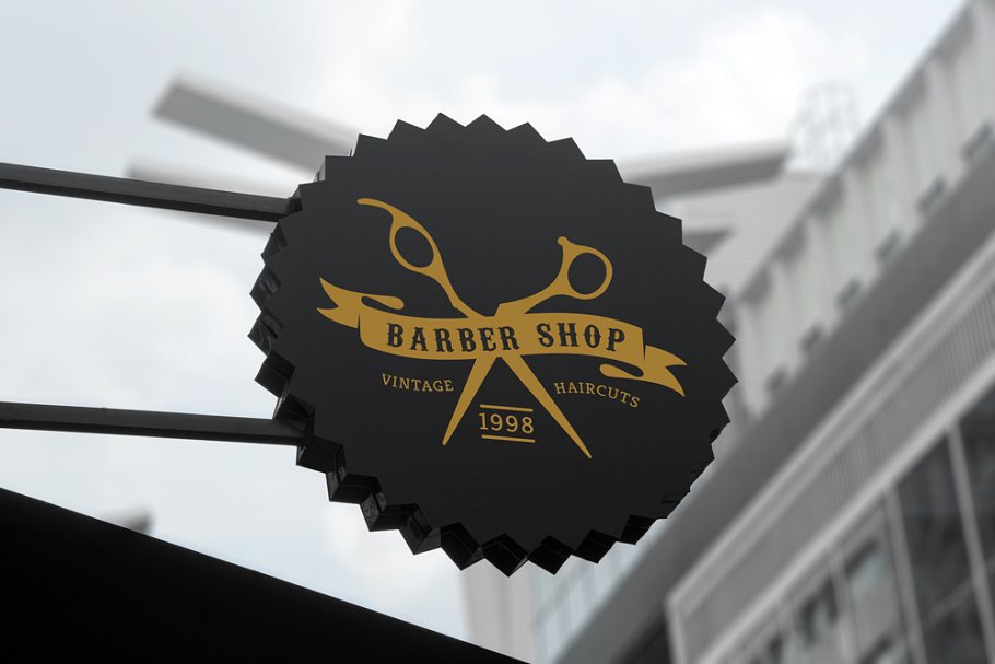 理发店店招Logo标志设计模板 Barber Shop Logo Set插图(2)