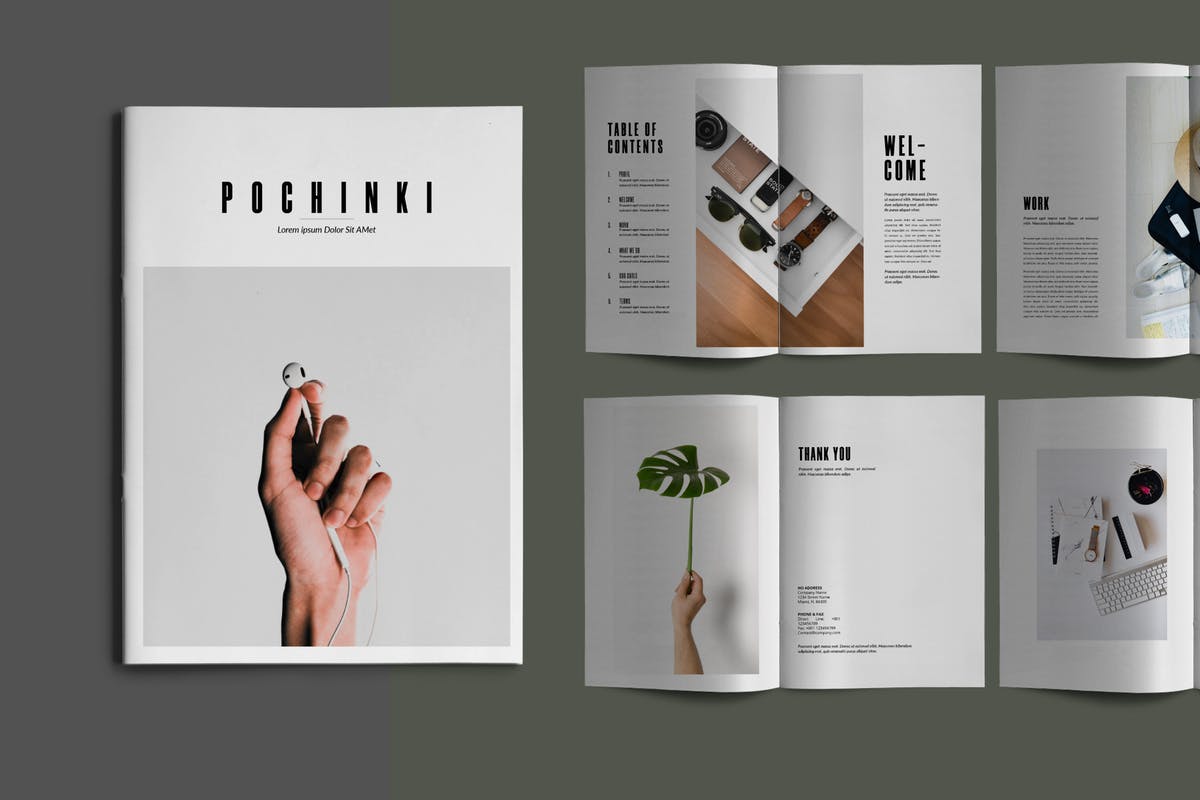 产品目录合作案例演示画册设计模板 Pochinky – Brochure Template插图
