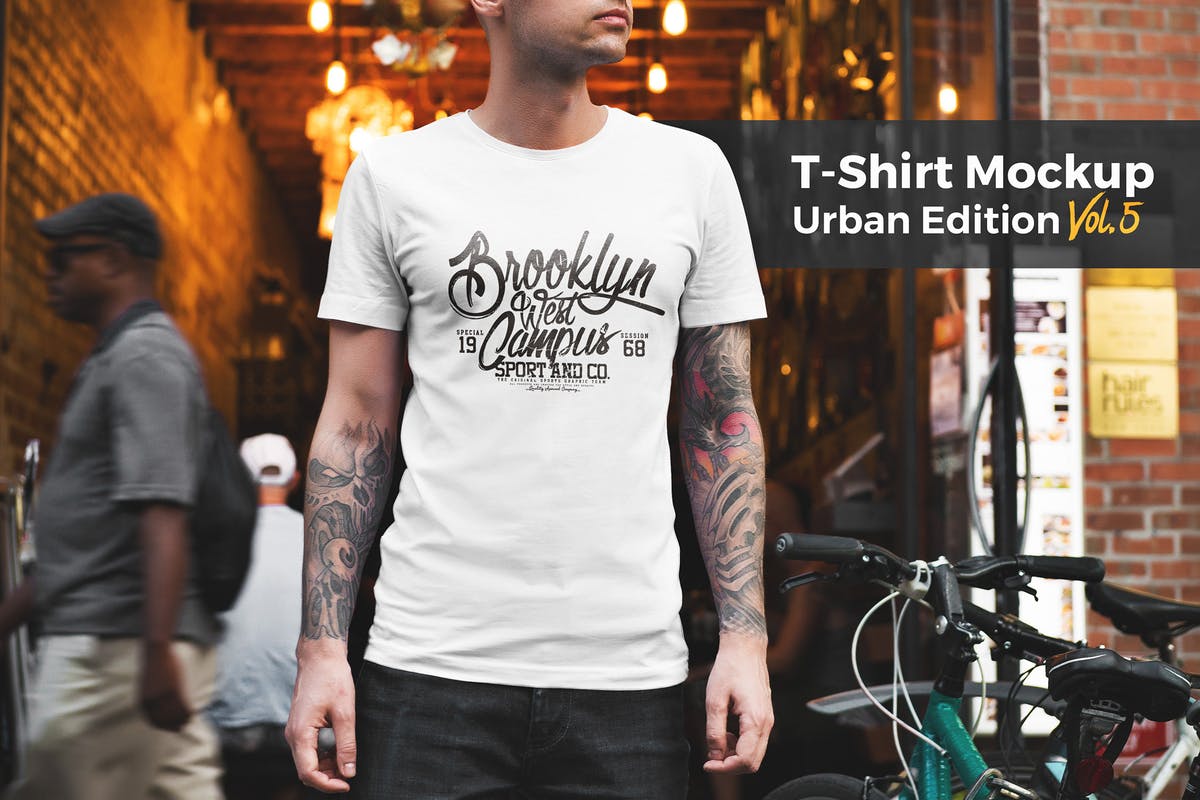潮流时尚T恤都市版服装样机Vol.5 T-Shirt Mockup Urban Edition Vol. 5插图