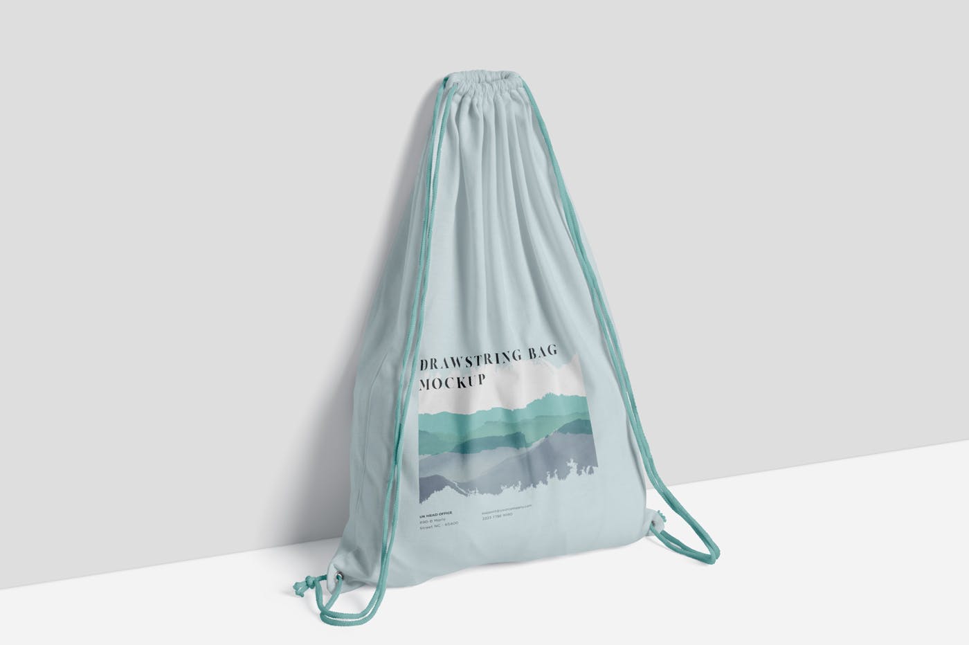 拉绳包便携袋子设计预览样机 4 Drawstring Bag Mockups插图(2)