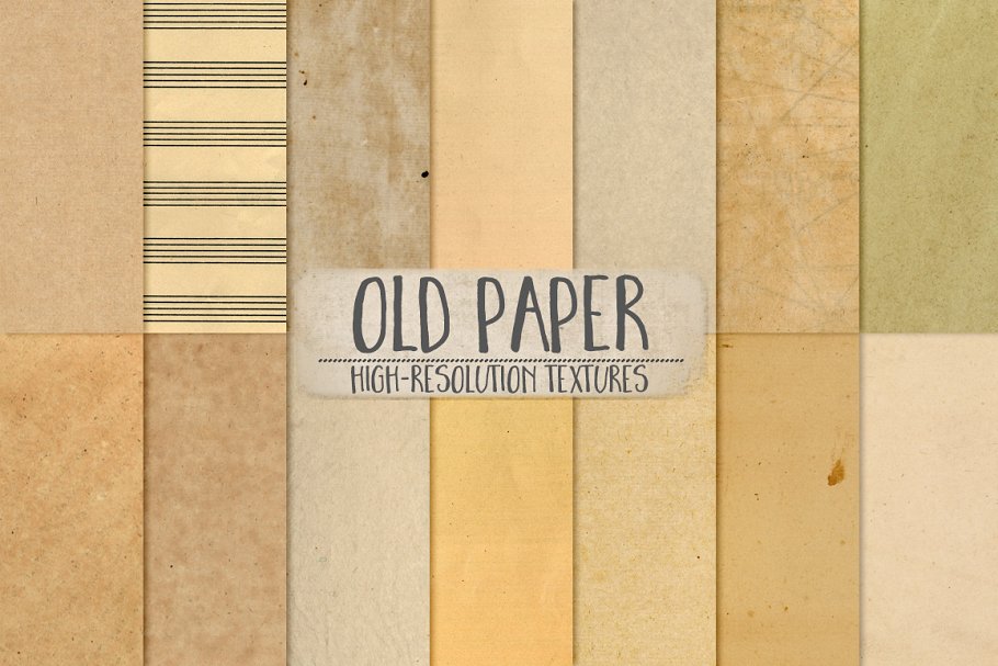 复古老式旧书纸张纹理 Old Paper Textures, Aged Book Pages插图