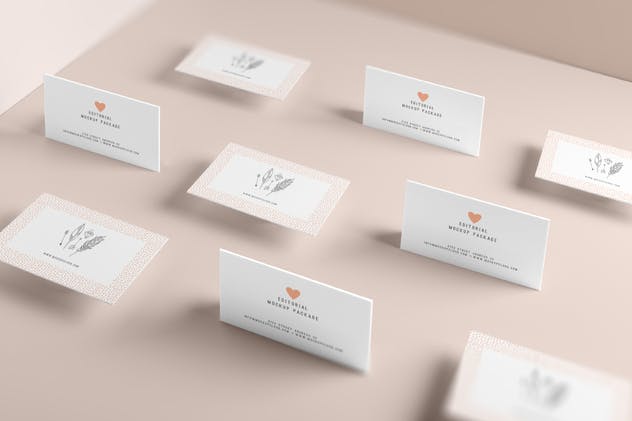 企业个人名片样机模板v4 Business Cards Mockup Vol. 4插图(4)