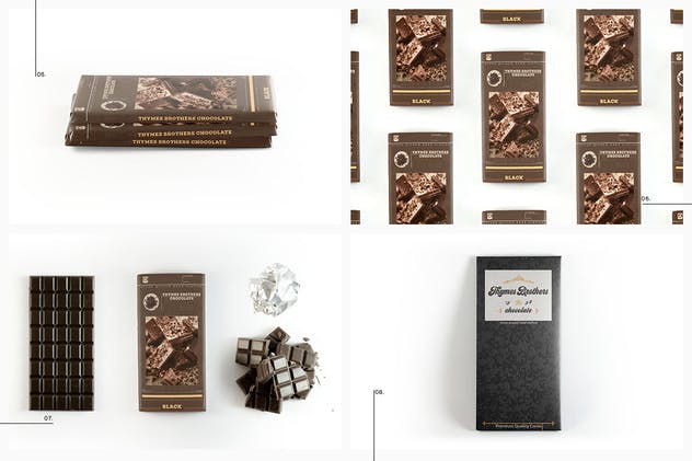 巧克力条食品外包装样机 Chocolate Bar Packaging Mockup插图(4)