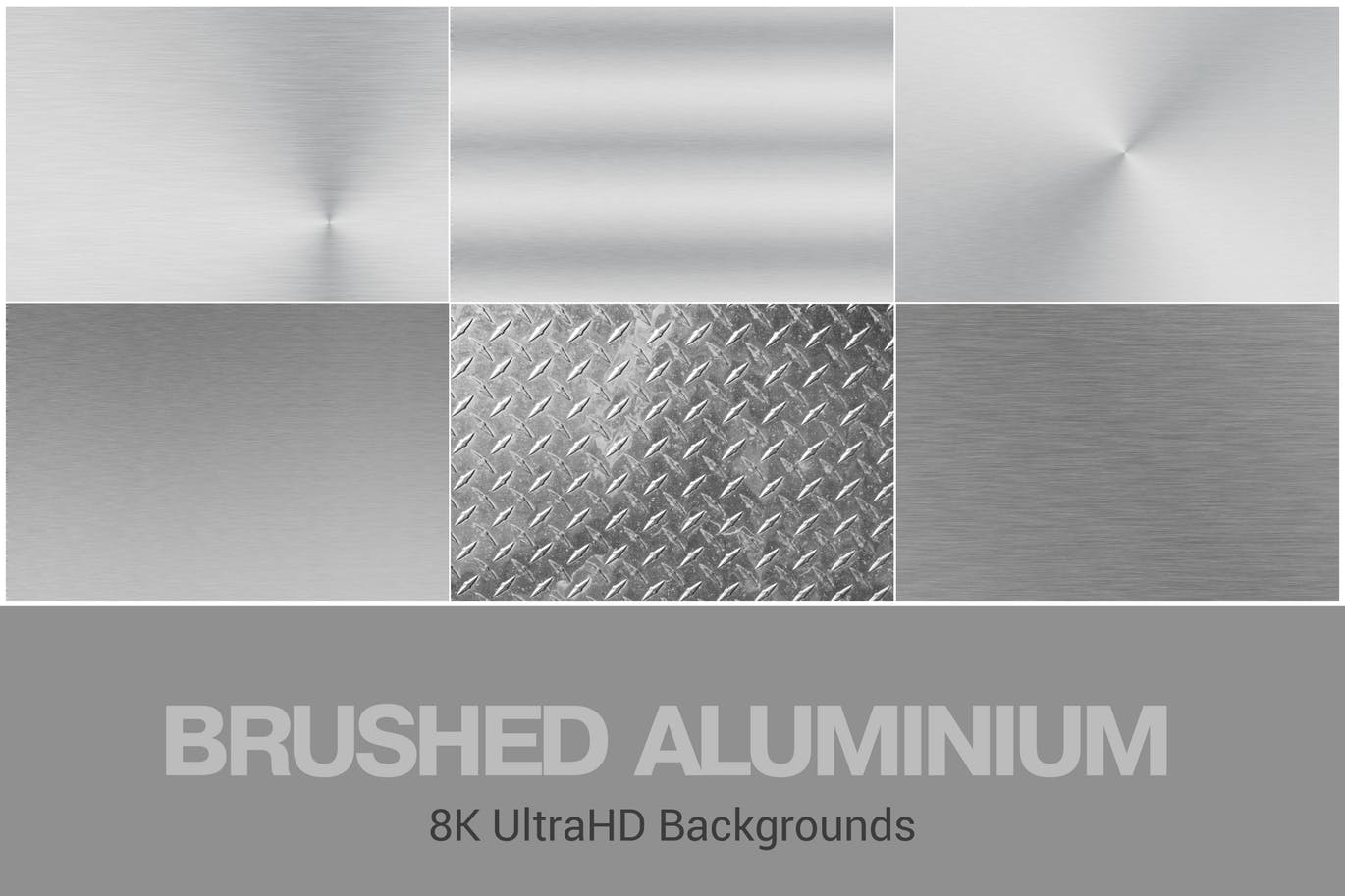 8K超高清拉丝铝材质背景图素材 8K UltraHD Brushed Aluminium Backgrounds Set插图
