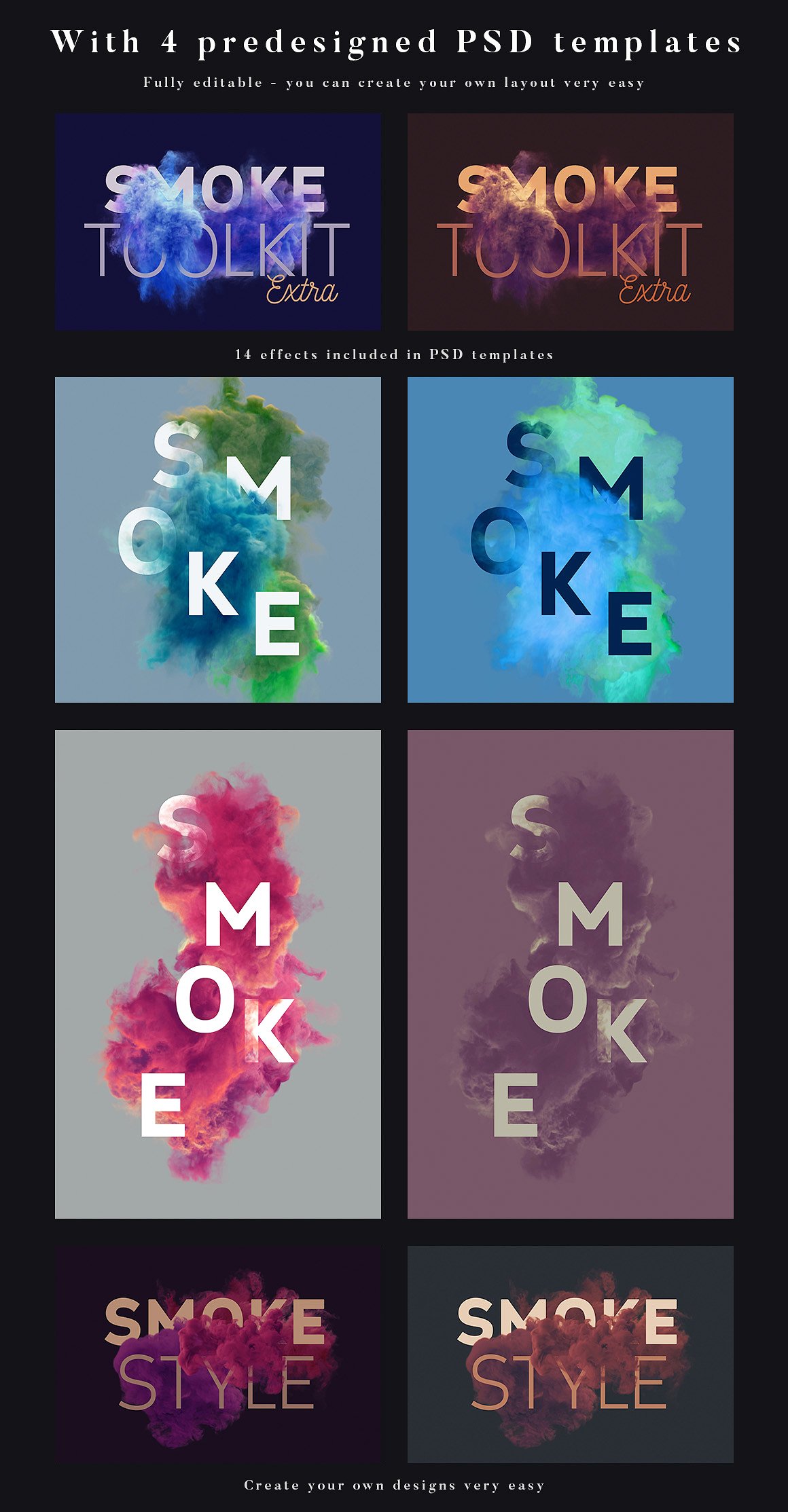 PS 彩色烟雾特效扩展包 Smoke Toolkit Extra（烟雾形状、笔刷、背景纹理）插图(3)