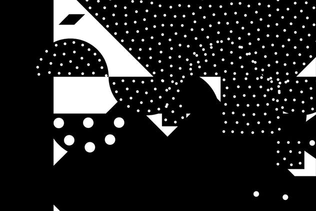 20款黑色抽象图形背景 Mono Contain – Background Patterns插图2