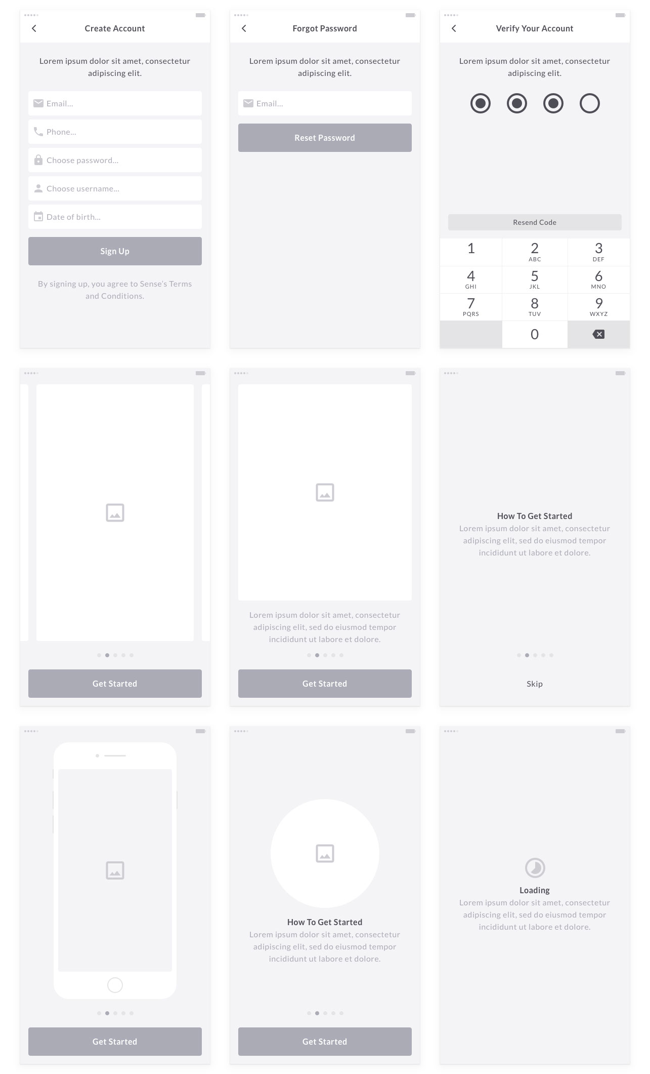 90+手机 APP 界面线框图套件 Mobile Wireframe Kit [AI&Sketch]插图(7)