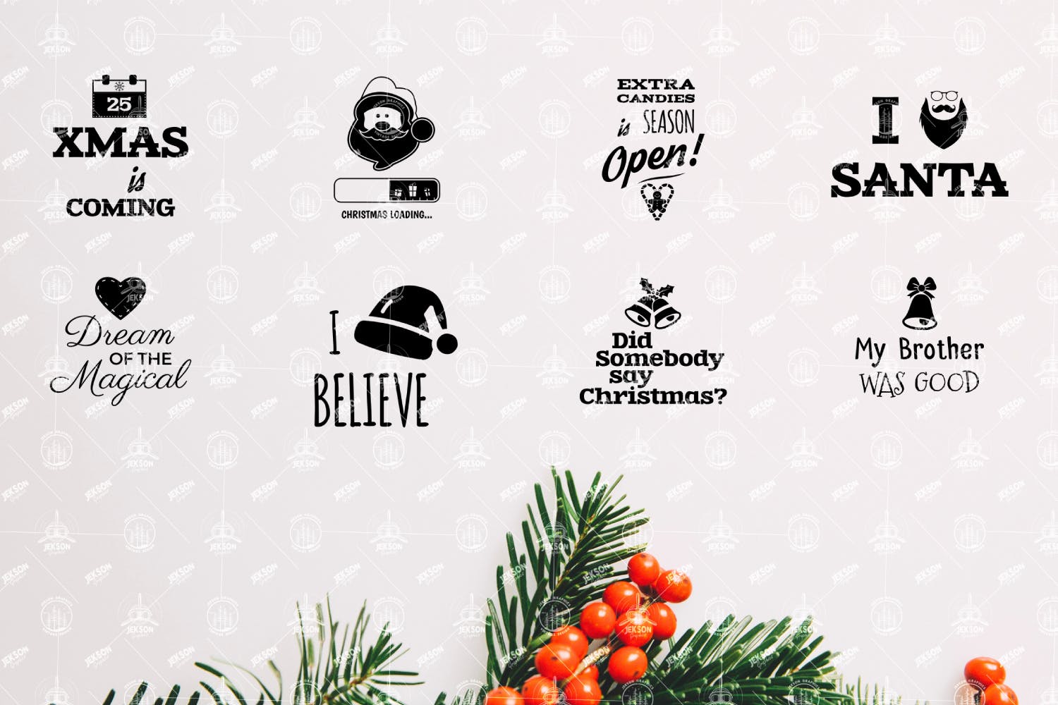圣诞节主题徽标/Logo矢量设计素材 Christmas SVG Sayings Bundle – XMAS Cricut Files插图2