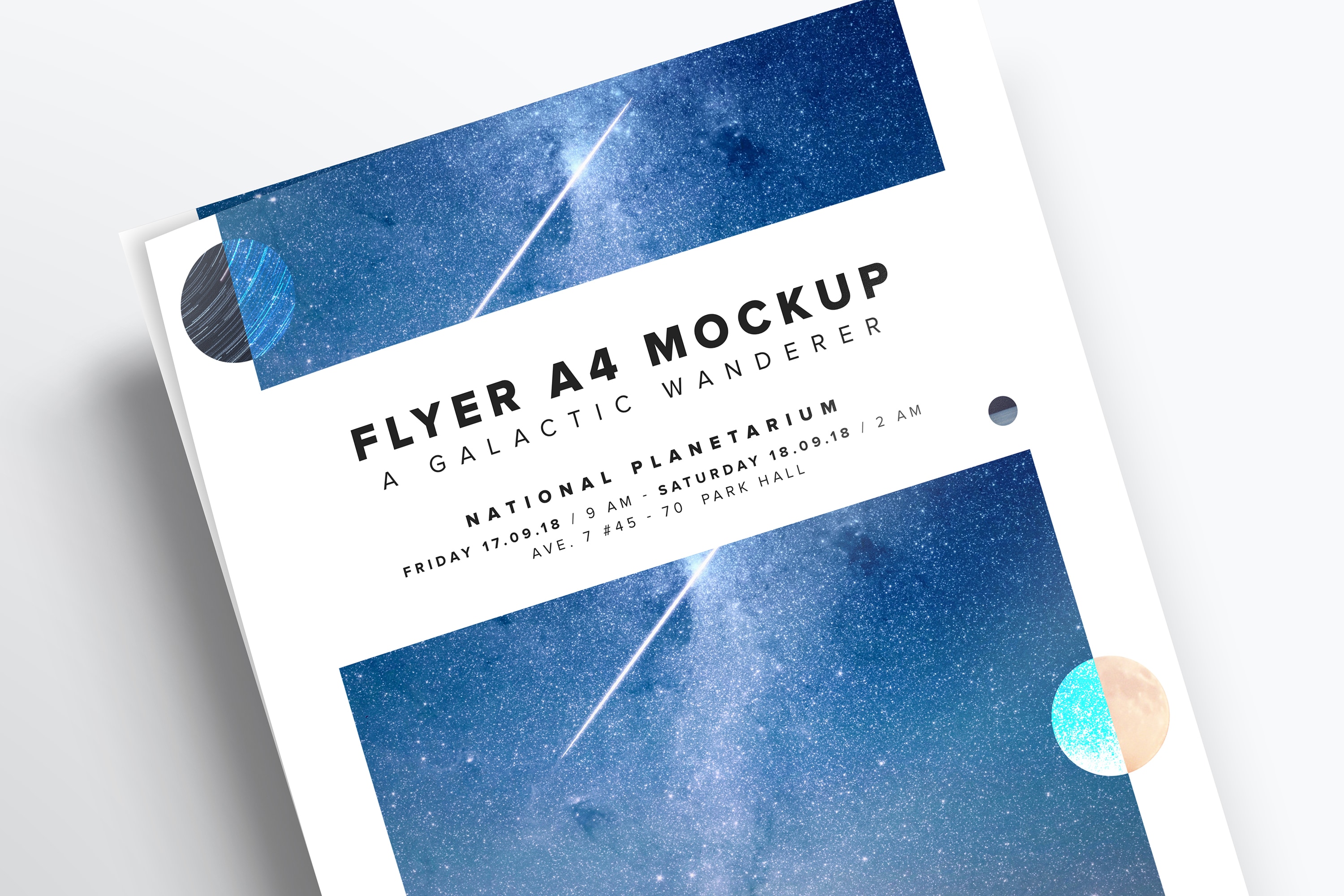传单设计效果图局部特写样机模板 Flyer Close-Up Mockup