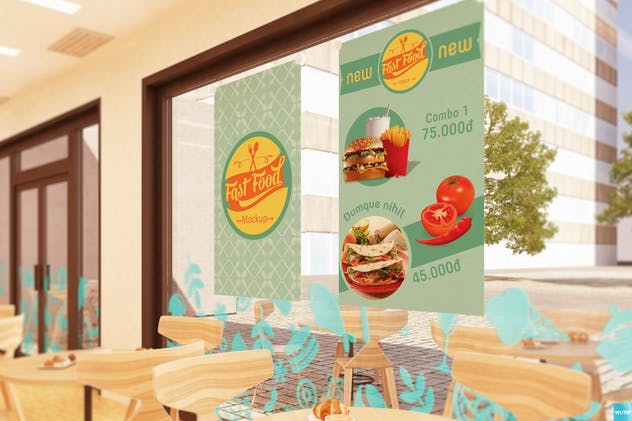 快餐店餐厅广告招牌商标样机 The Mockup Branding For Fast Food Outlets插图12