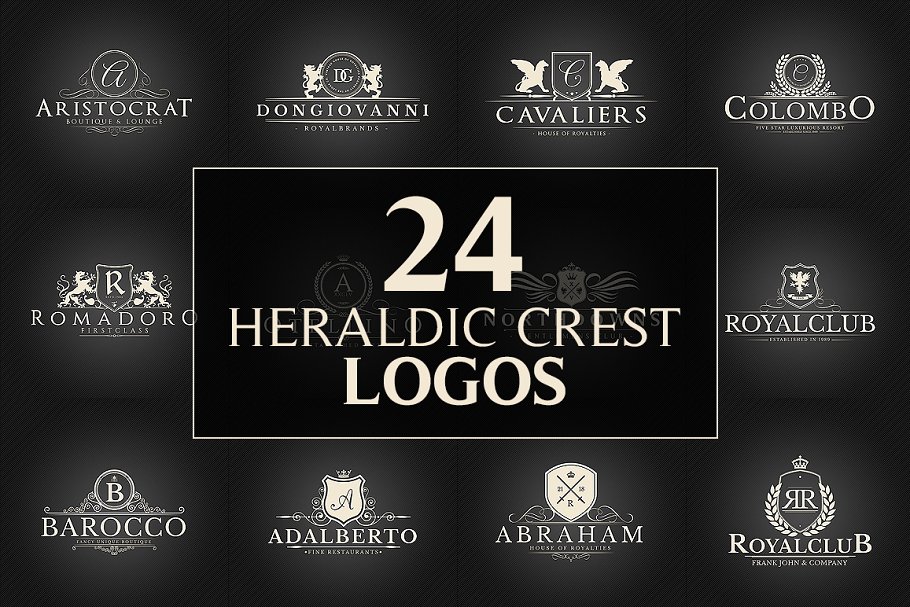 24款复古风格文字图形Logo设计模板 24 Crest Logos Bundle Vol.2插图