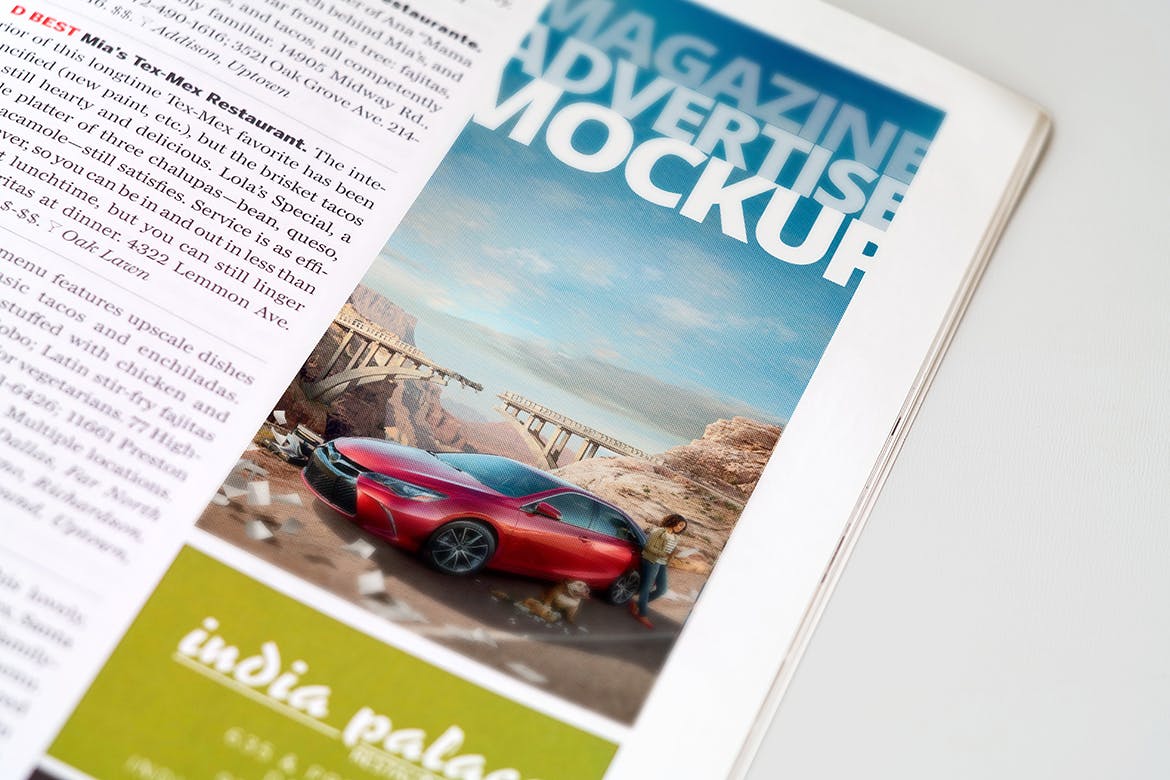 杂志广告设计印刷效果图样机模板v2 Magazine Advert Mockups v2插图1