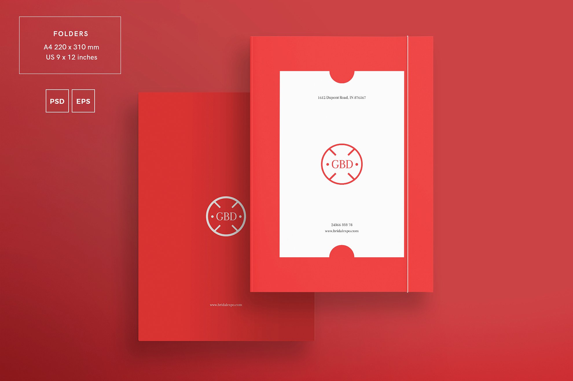 高端红色 VI 设计素材集 Mega Bundle | Bridal Expo (社交+文档+名片+传单+海报模板 )插图7