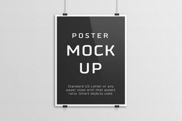 美国信纸规格海报设计样机模板 Poster Mock Up – US Letter插图(5)