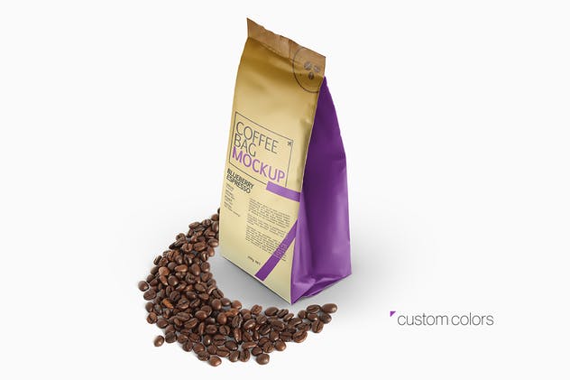 咖啡豆袋装外观设计样机 Coffee Bag Packaging Mockup插图(3)