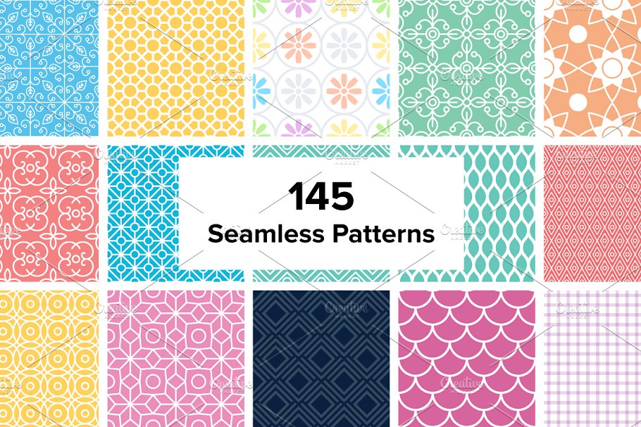 145款重复图形无缝纹理合集 145 Seamless Simple Patterns插图