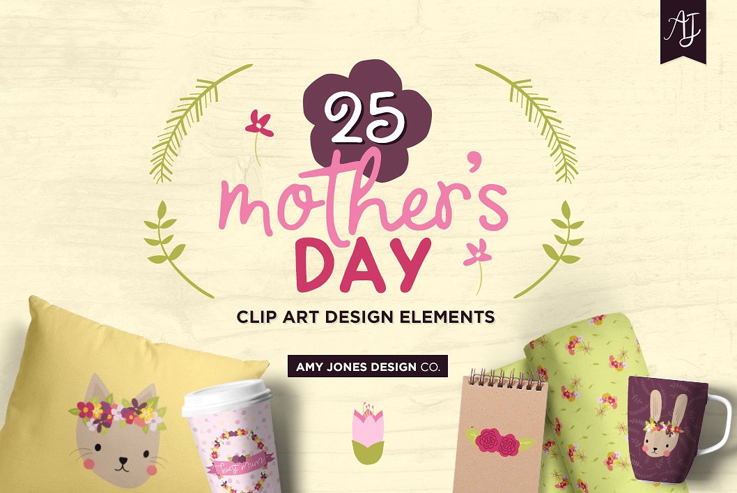 25款手绘母亲节&春季设计素材下载[ai,png]插图