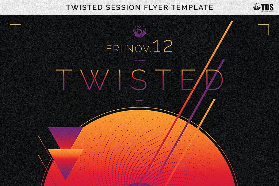 DJ音乐节狂欢派对宣传传单PSD模板 Twisted Session Flyer PSD插图(11)