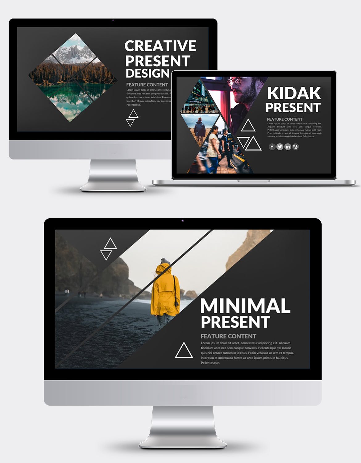 多图设计风格旅游/摄影行业适用的PPT模板 Kidak Powerpoint Template插图1