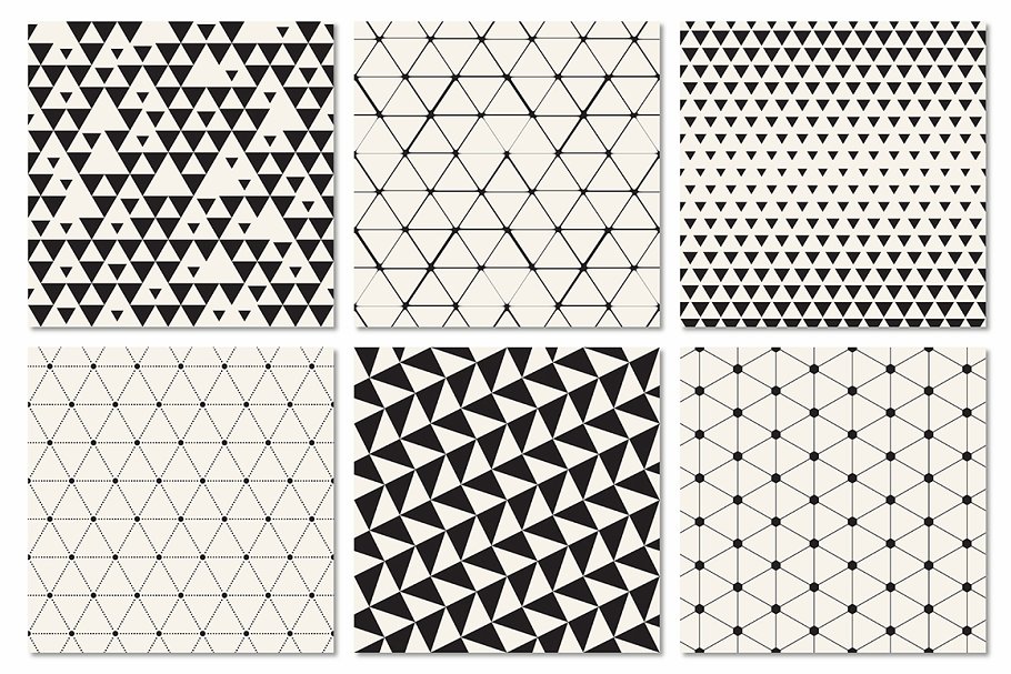 不规则多种形状三角形无缝图案纹理 Triangles Seamless Patterns Bundle插图3