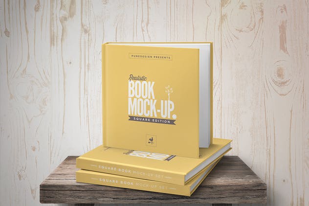 方形精装图书样机模板V2 Square Book Mock-Up 2插图2