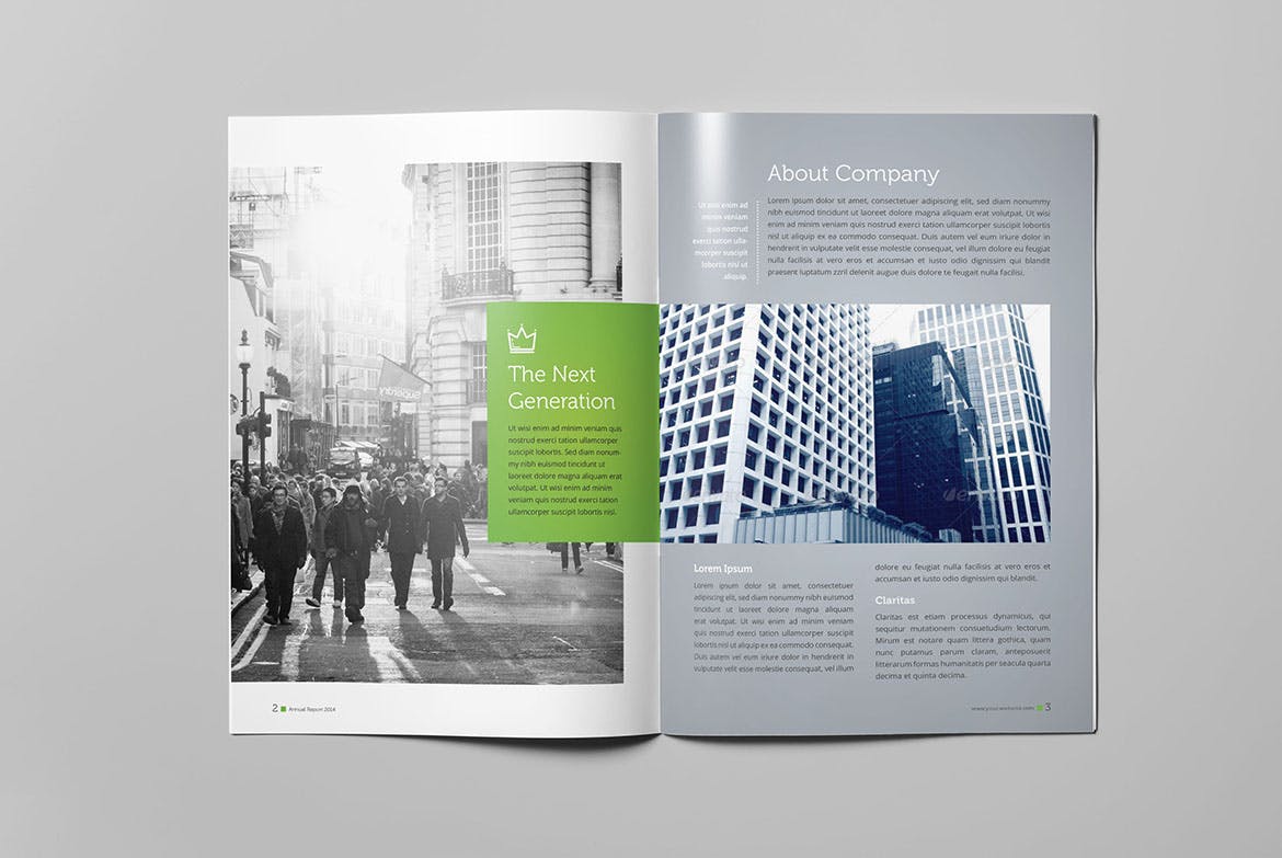 公司企业年度报告设计INDD模板素材 Annual Report 2014 Brochure插图1