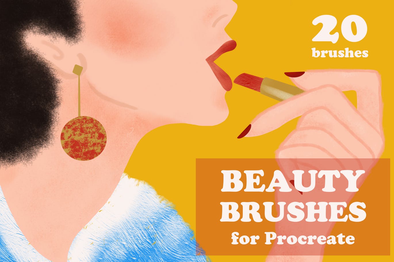 插画师必备的复古时尚美容Procreate笔刷 Beauty Brushes for Procreate插图